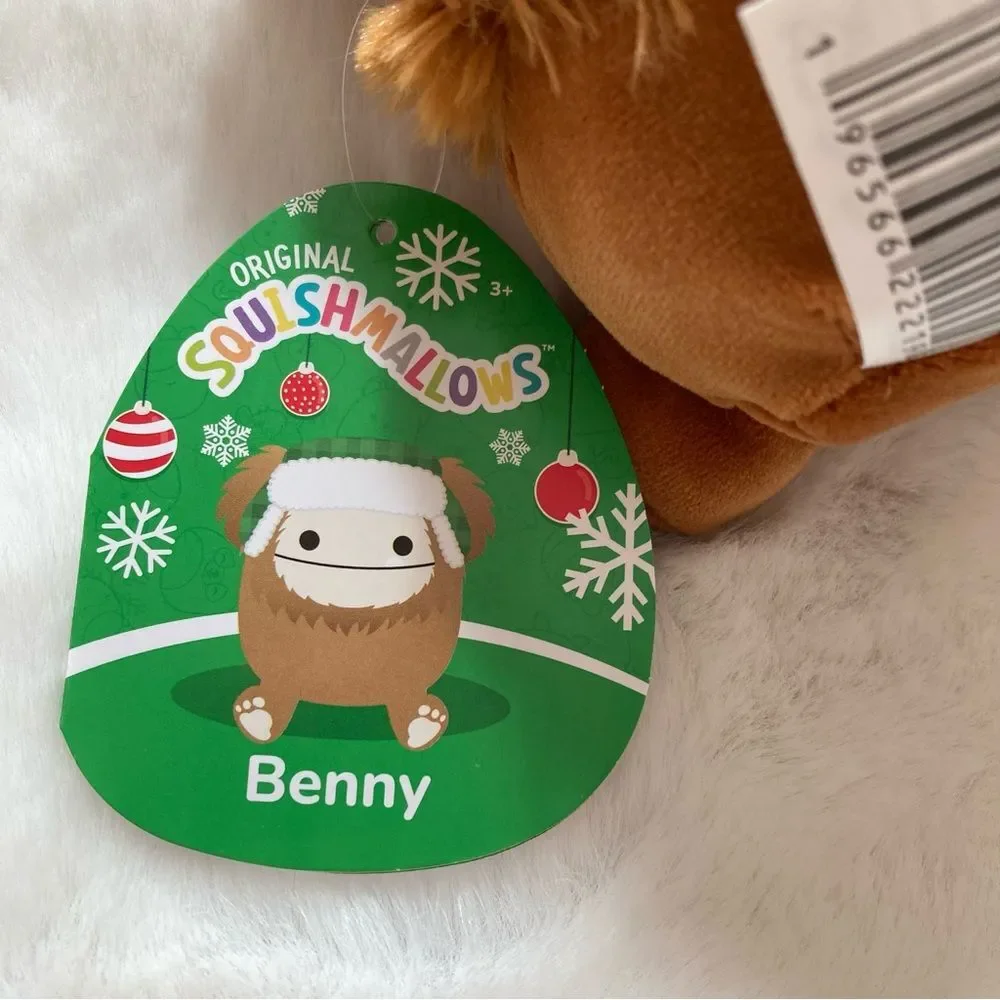 Squishmallow Benny Bigfoot Mini Holiday Christmas Winter 4 Inch 4” NWT
